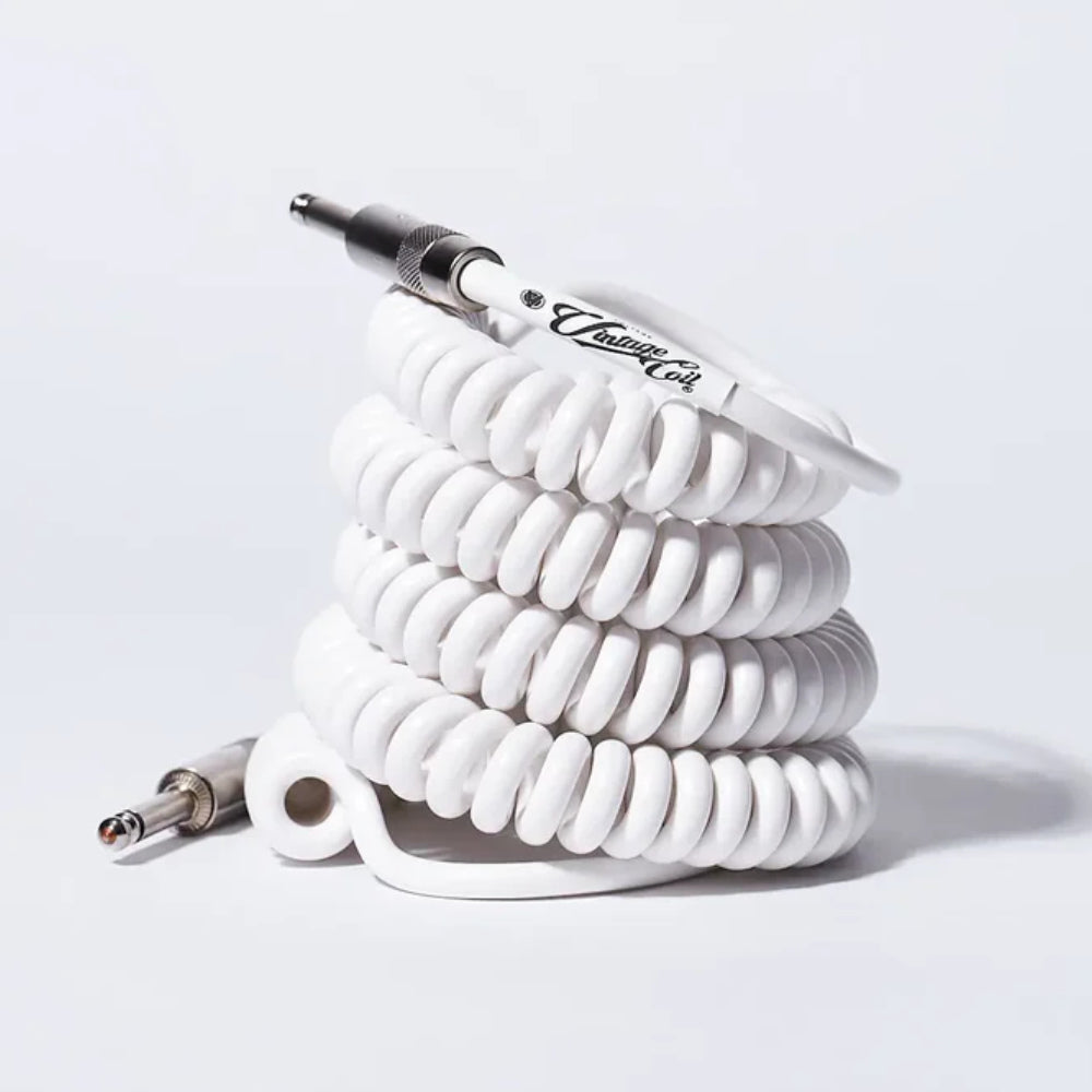 Voltage Cable Co 30ft Straight-Angled Coil Cable Vintage White