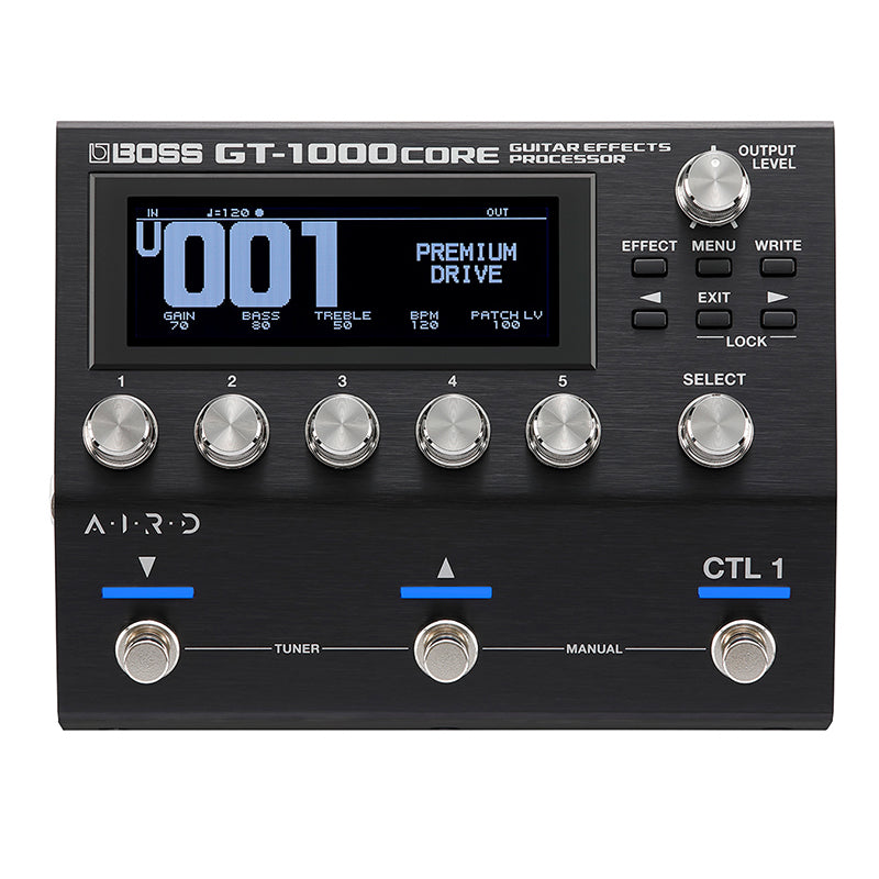 BOSS GT 1000 Core Multi Effects Processor ; BOSS GT-1000 CORE Side Panel ; BOSS GT-1000 Core Rear Panel