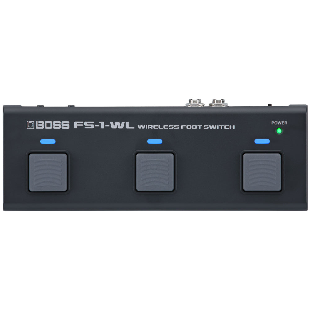 Boss FS-1-WL Wireless Footswitch Front ; Boss FS-1-WL Wireless Footswitch Angle ; Boss FS-1-WL Wireless Footswitch Rear
