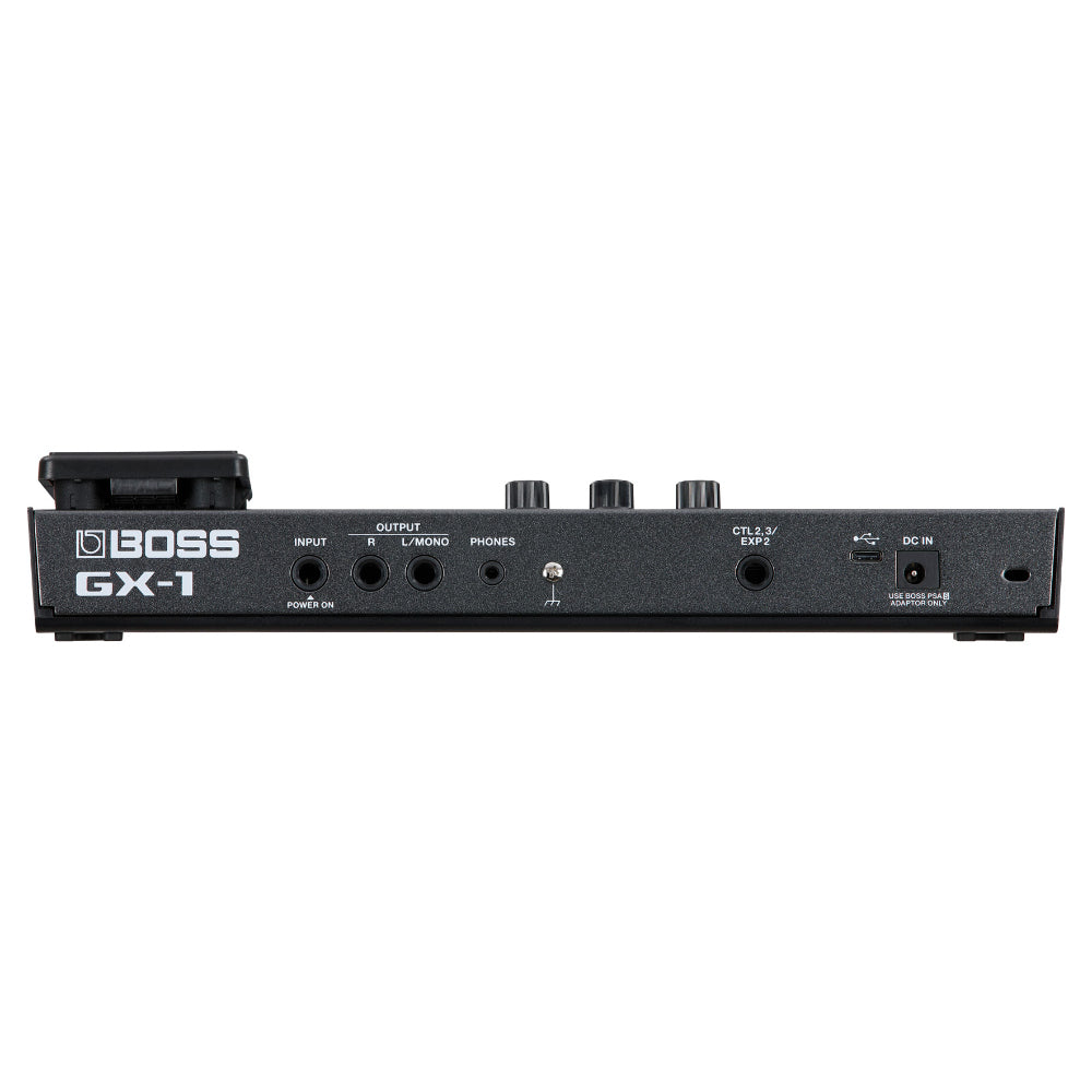 Boss GX1 Top & Controls View ; Boss GX1 Angled View ; Boss GX1 I/O View