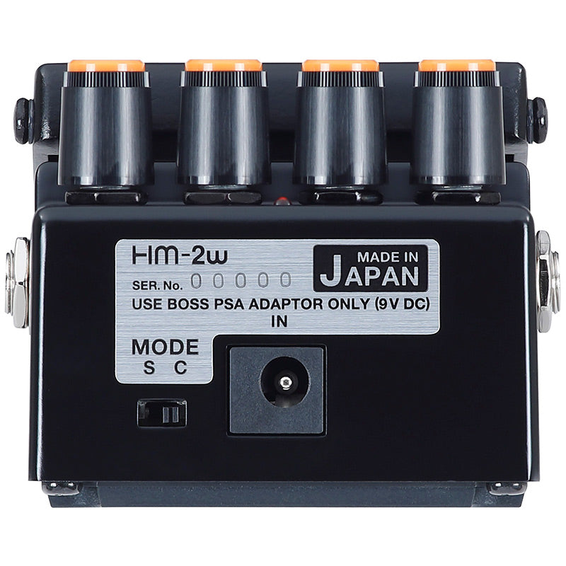 Boss HM-2W Waza Craft Heavy Metal Distortion front ; Boss HM-2W Waza Craft Heavy Metal Distortion side ; Boss HM-2W Waza Craft Heavy Metal Distortion back