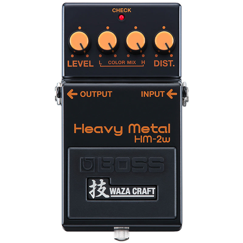 Boss HM-2W Waza Craft Heavy Metal Distortion front ; Boss HM-2W Waza Craft Heavy Metal Distortion side ; Boss HM-2W Waza Craft Heavy Metal Distortion back
