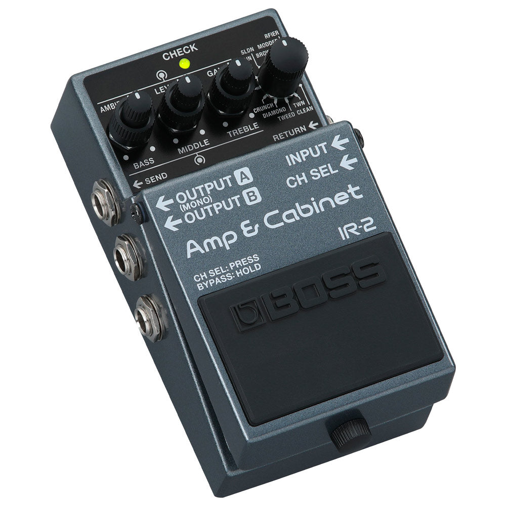 Boss IR2 Amp/Cabinet Pedal Front ; Boss IR2 Amp/Cabinet Pedal Angle ; Boss IR2 Amp/Cabinet Pedal Rear