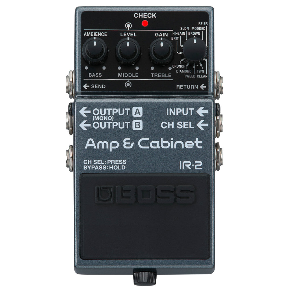 Boss IR2 Amp/Cabinet Pedal Front ; Boss IR2 Amp/Cabinet Pedal Angle ; Boss IR2 Amp/Cabinet Pedal Rear