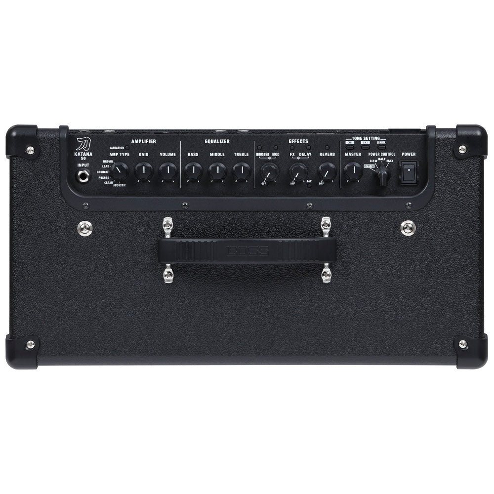 Boss KATANA 50 Gen 3 Guitar Amplifier Front ; Boss KATANA 50 Gen 3 Guitar Amplifier Top ; Boss KATANA 50 Gen 3 Guitar Amplifier Rear