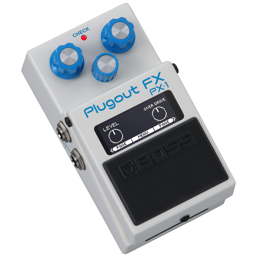 Boss PX-1 Plugout FX front view ; Boss PX-1 Plugout FX top view ; Boss PX-1 Plugout FX angled view