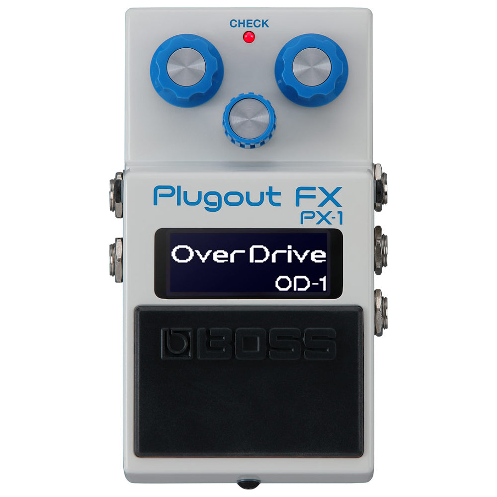 Boss PX-1 Plugout FX front view ; Boss PX-1 Plugout FX top view ; Boss PX-1 Plugout FX angled view