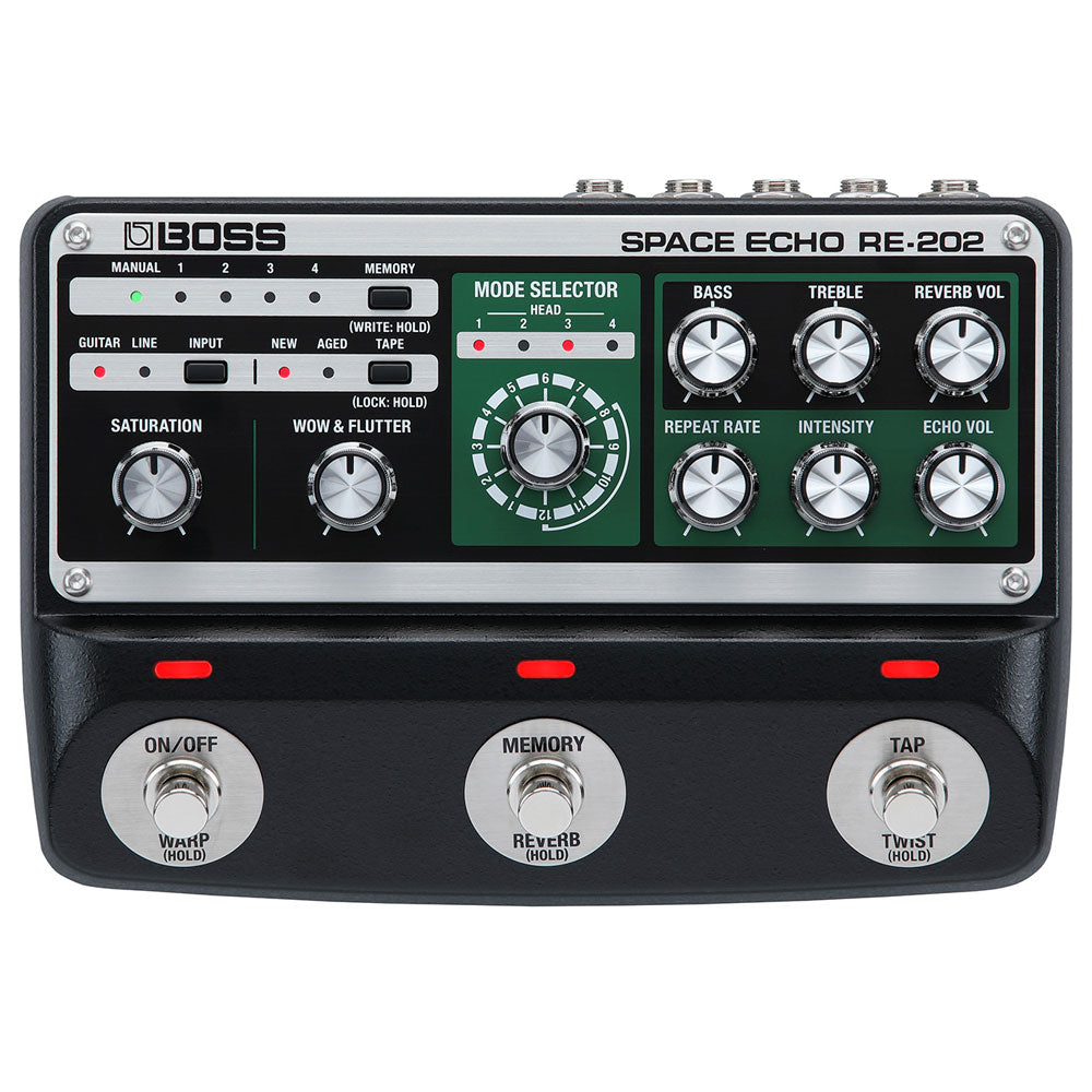 Boss RE-202 Space Echo Front ; Boss RE-202 Space Echo Above ; Boss RE-202 Space Echo Rear