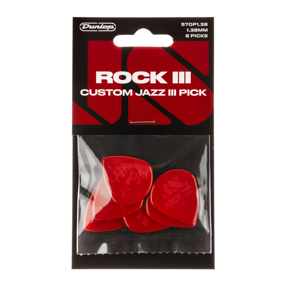 Dunlop Rock Custom Jazz III Picks - 6 Pack