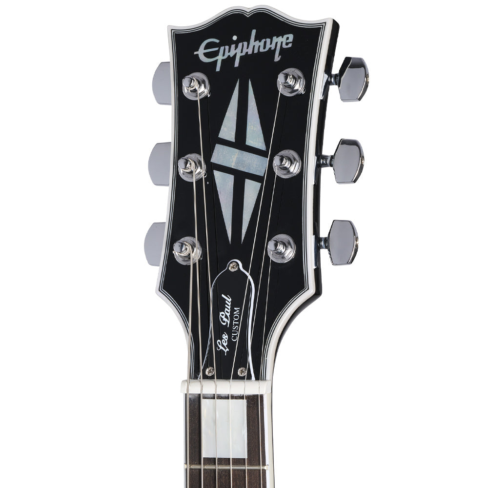 Epiphone Adam Jones 1979 Les Paul Custom Antique Silverburst Front ; Epiphone Adam Jones 1979 Les Paul Custom Antique Silverburst Full ; Epiphone Adam Jones 1979 Les Paul Custom Antique Silverburst Rear ; Epiphone Adam Jones 1979 Les Paul Custom Antique Silverburst Headstock Front ; Epiphone Adam Jones 1979 Les Paul Custom Antique Silverburst Headstock Rear ; Epiphone Adam Jones 1979 Les Paul Custom Antique Silverburst Case