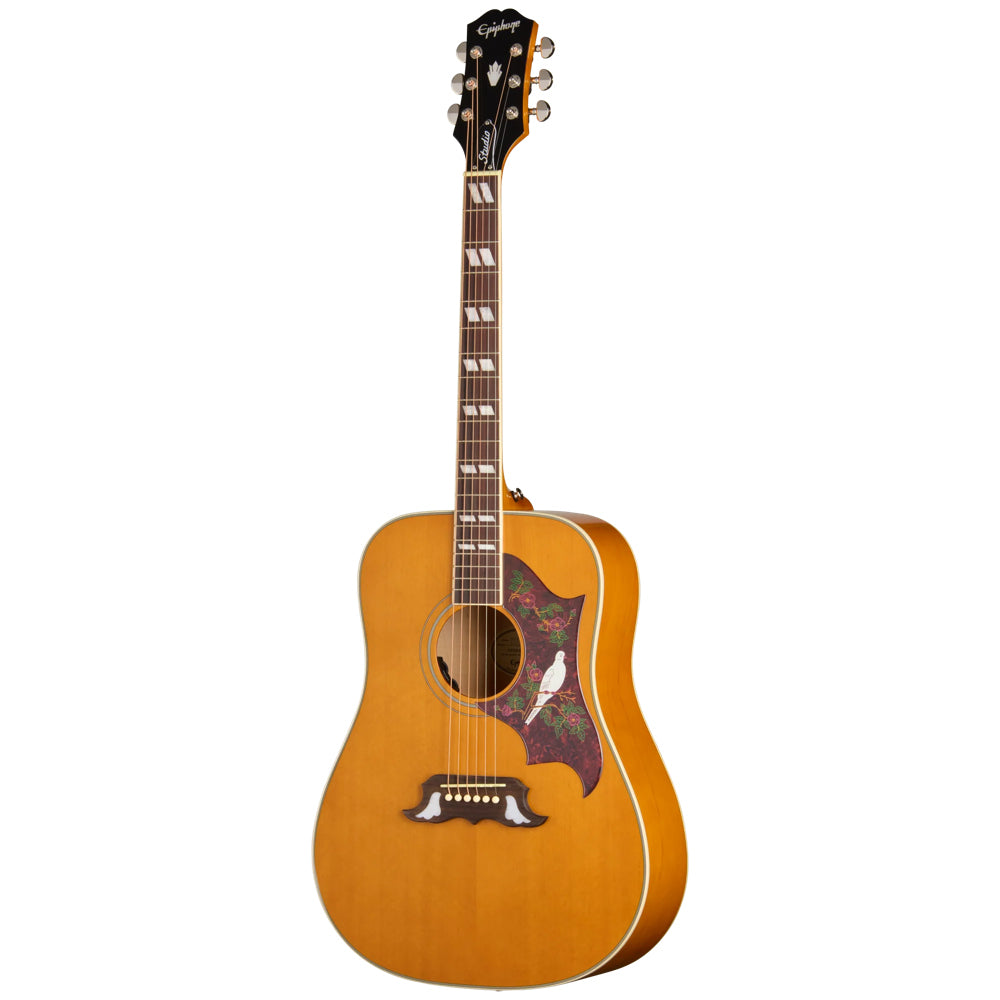 Epiphone Dove Studio Natural Body View ; Epiphone Dove Studio Natural Full View ; Epiphone Dove Studio Natural Back View
