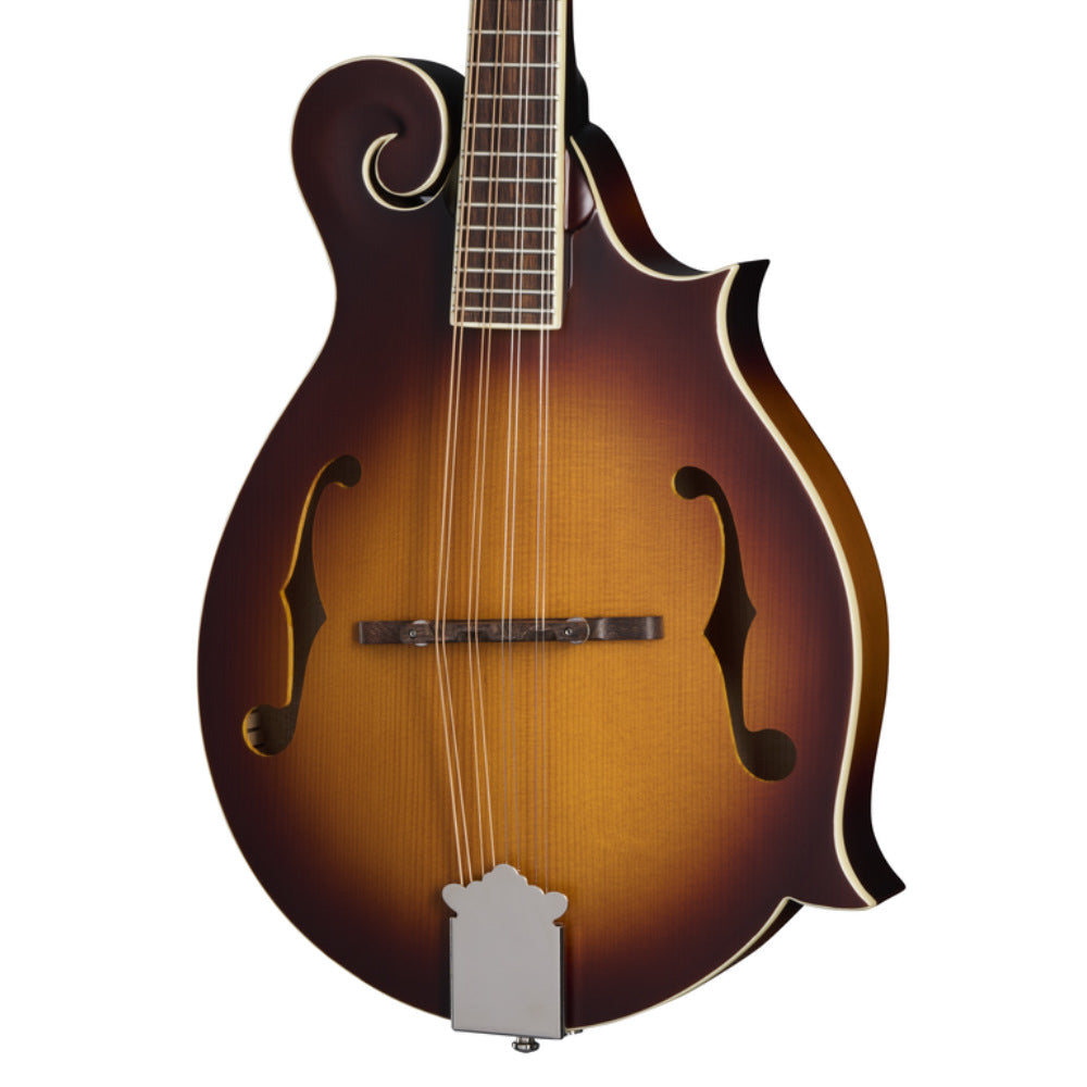 Epiphone F-5 Studio Vintage Sunburst Satin Body View ; Epiphone F-5 Studio Vintage Sunburst Satin Full View ; Epiphone F-5 Studio Vintage Sunburst Satin Back View