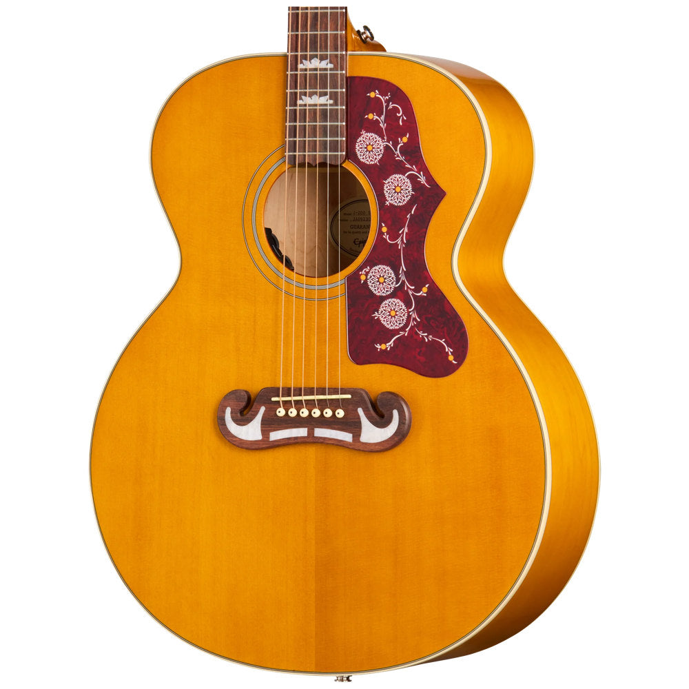 Epiphone J-200 Studio Natural Body View ; Epiphone J-200 Studio Natural Full View ; Epiphone J-200 Studio Natural Back View