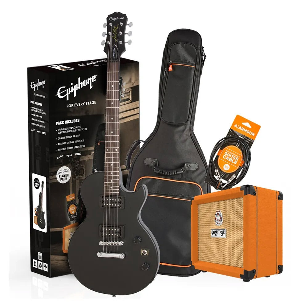 Epiphone Les Paul E1 Special Player Electric Guitar Pack w/Orange Crush 12 Amplifier Pack ; Epiphone Les Paul E1 Special Player Electric Guitar Pack w/Orange Crush 12 Amplifier Les Paul ; Epiphone Les Paul E1 Special Player Electric Guitar Pack w/Orange Crush 12 Amplifier Amp ; Epiphone Les Paul E1 Special Player Electric Guitar Pack w/Orange Crush 12 Amplifier Accessories