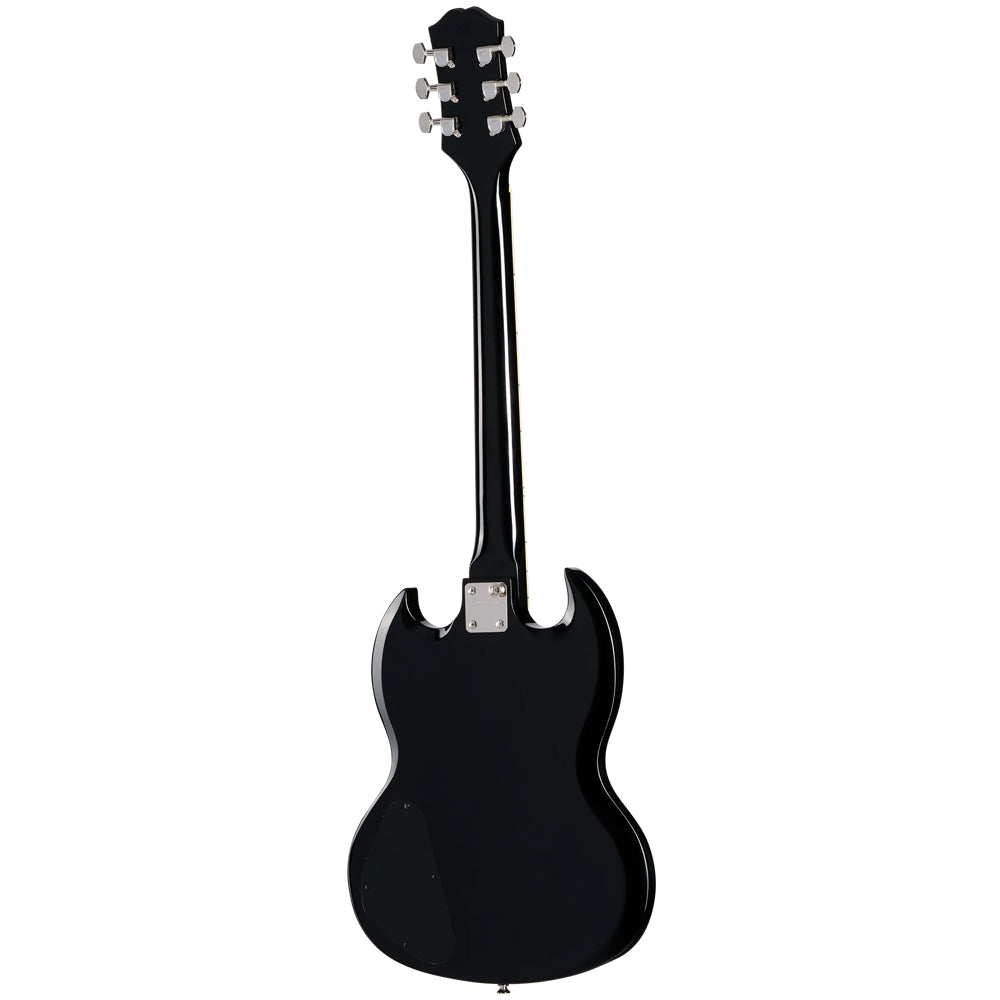 Epiphone SG Tribute Ebony Body View ; Epiphone SG Tribute Ebony Full View ; Epiphone SG Tribute Ebony Back View