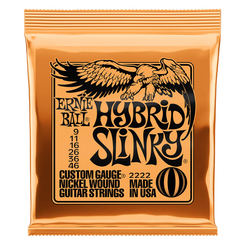 Ernie Ball 9-46 Electric Guitar Strings - Hybrid Slinky