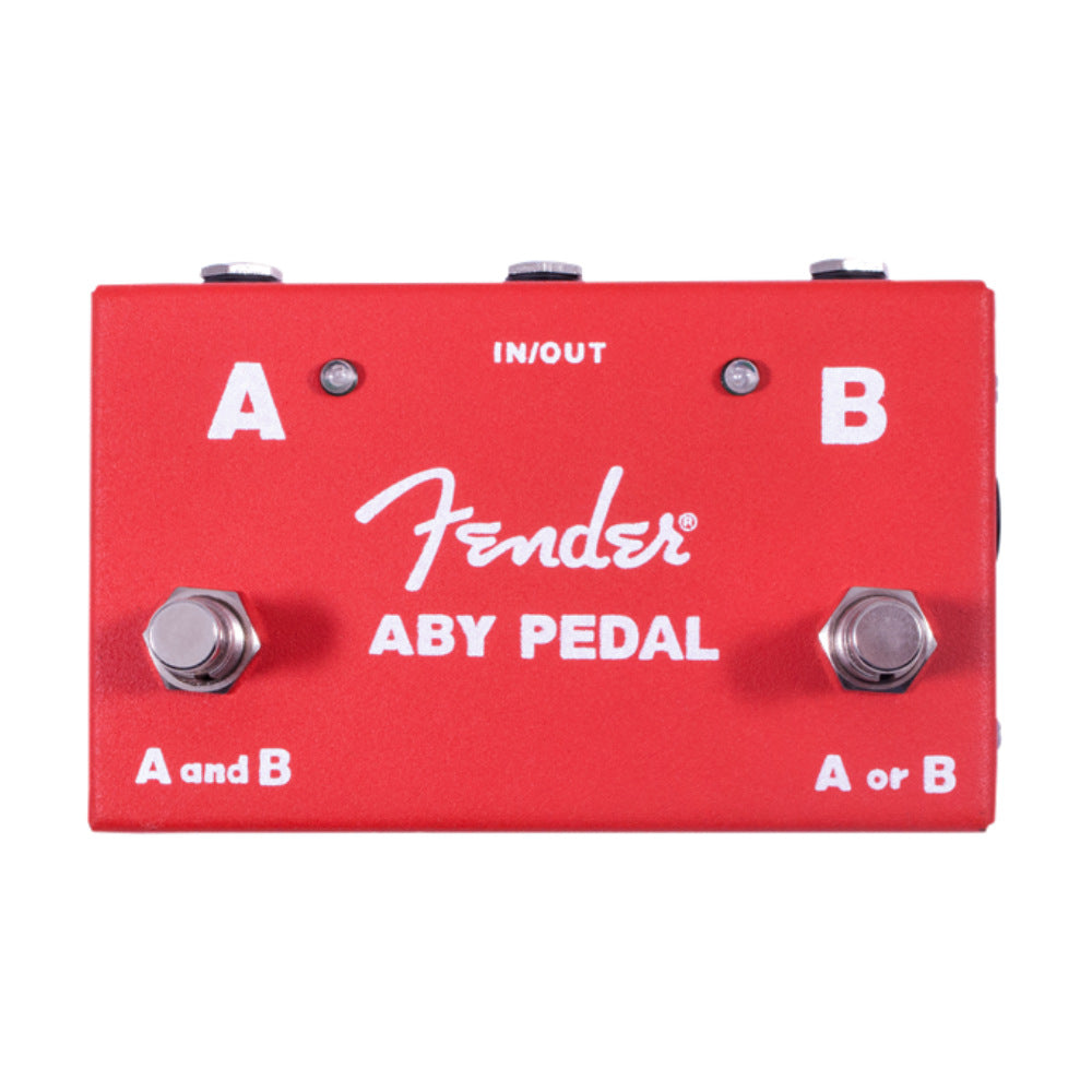 Fender ABY Footswitch Top View with Footswitches ; Fender ABY Footswitch Side View with Jacks ; Fender ABY Footswitch Back View