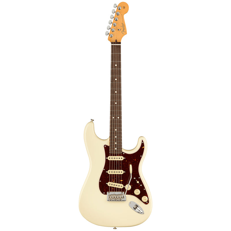 Fender AM Pro II Strat Olympic White Body ; Fender AM Pro II Strat Olympic white ; Fender AM Pro II STrat RW Headstock