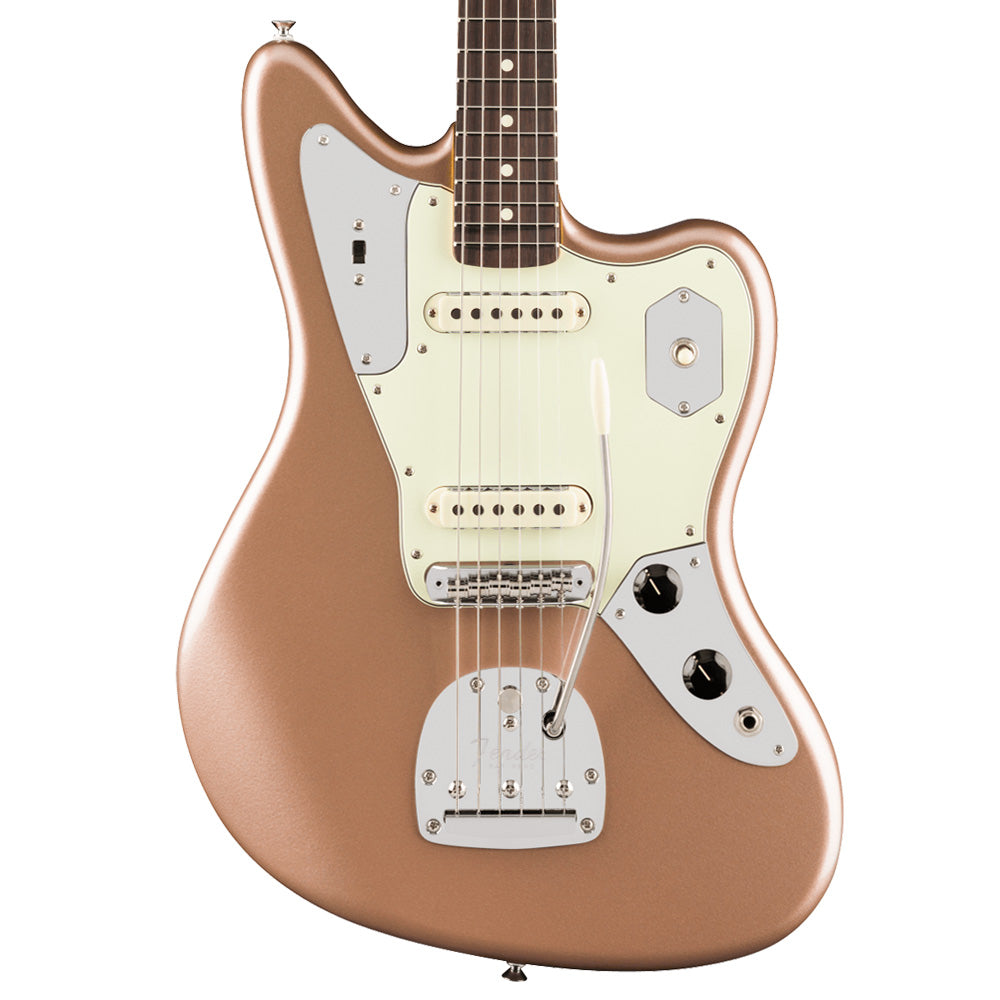 Fender American Professional Classic Jaguar Rosewood Faded Firemist Gold Close view ; Fender American Professional Classic Jaguar Rosewood Faded Firemist Gold full view ; Fender American Professional Classic Jaguar Rosewood Faded Firemist Gold back view
