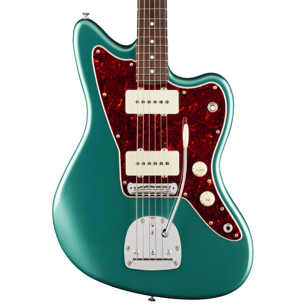 Fender American Professional Classic Jazzmaster Faded Sherwood Green Metallic Close view ; Fender American Professional Classic Jazzmaster Faded Sherwood Green Metallic full view ; Fender American Professional Classic Jazzmaster Faded Sherwood Green Metallic back view