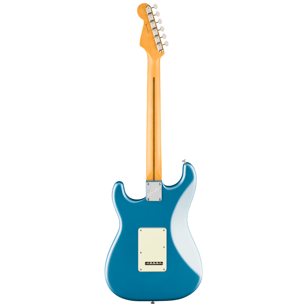 Fender American Professional Classic Stratocaster HSS Maple Faded Lake Placid Blue Close view ; Fender American Professional Classic Stratocaster HSS Maple Faded Lake Placid Blue Full view ; Fender American Professional Classic Stratocaster HSS Maple Faded Lake Placid Blue Back View