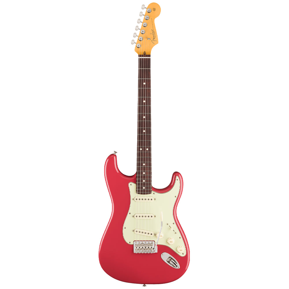 Fender American Professional Classic Stratocaster Rosewood Faded Dakota Red Close view ; Fender American Professional Classic Stratocaster Rosewood Faded Dakota Red full view ; Fender American Professional Classic Stratocaster Rosewood Faded Dakota Red back view