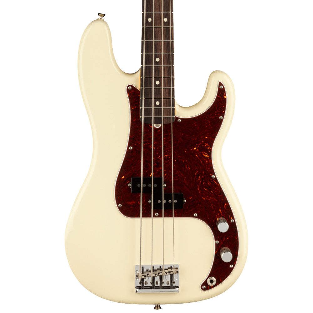Fender American Professional II Precision Bass Olympic White Close view ; Fender American Professional II Precision Bass Olympic White Full view ; Fender American Professional II Precision Bass Olympic White Back view