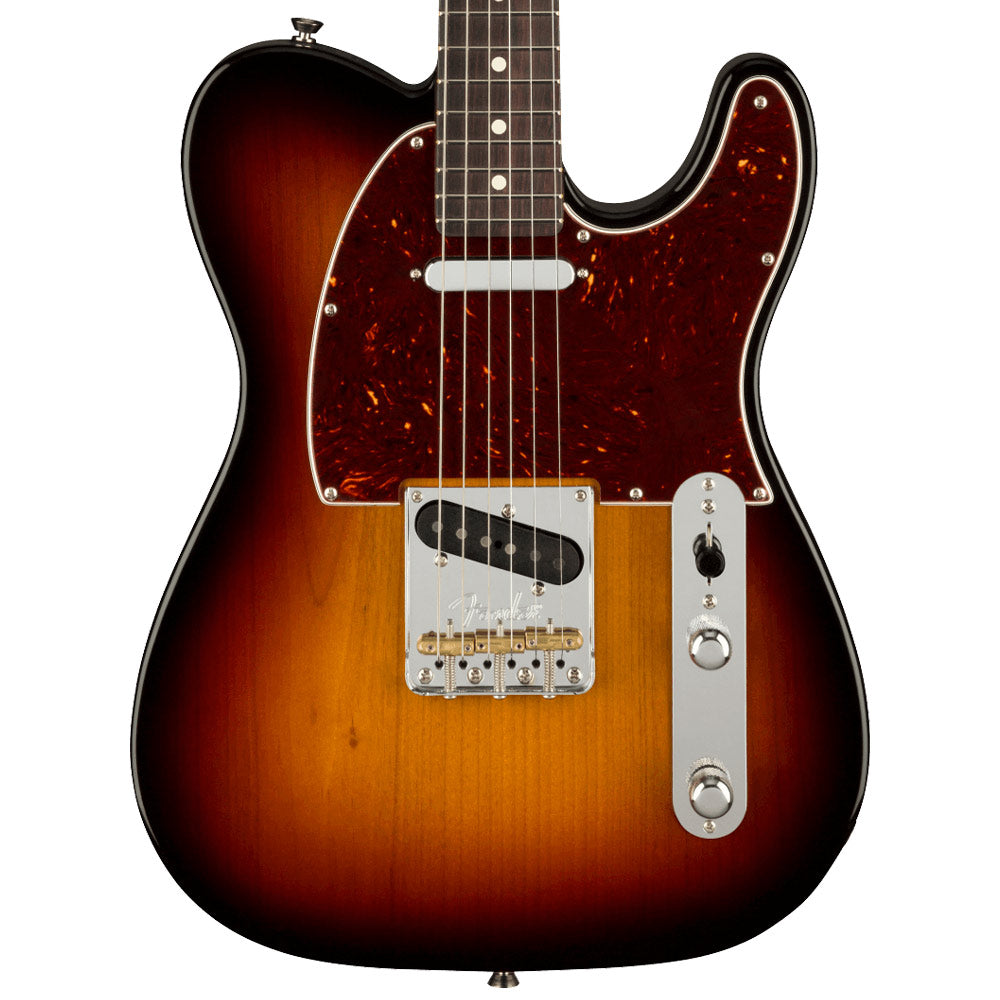Fender American Professional II Telecaster 3-Colour Sunburst close view ; Fender American Professional II Telecaster 3-Colour Sunburst full view ; Fender American Professional II Telecaster 3-Colour Sunburst back view