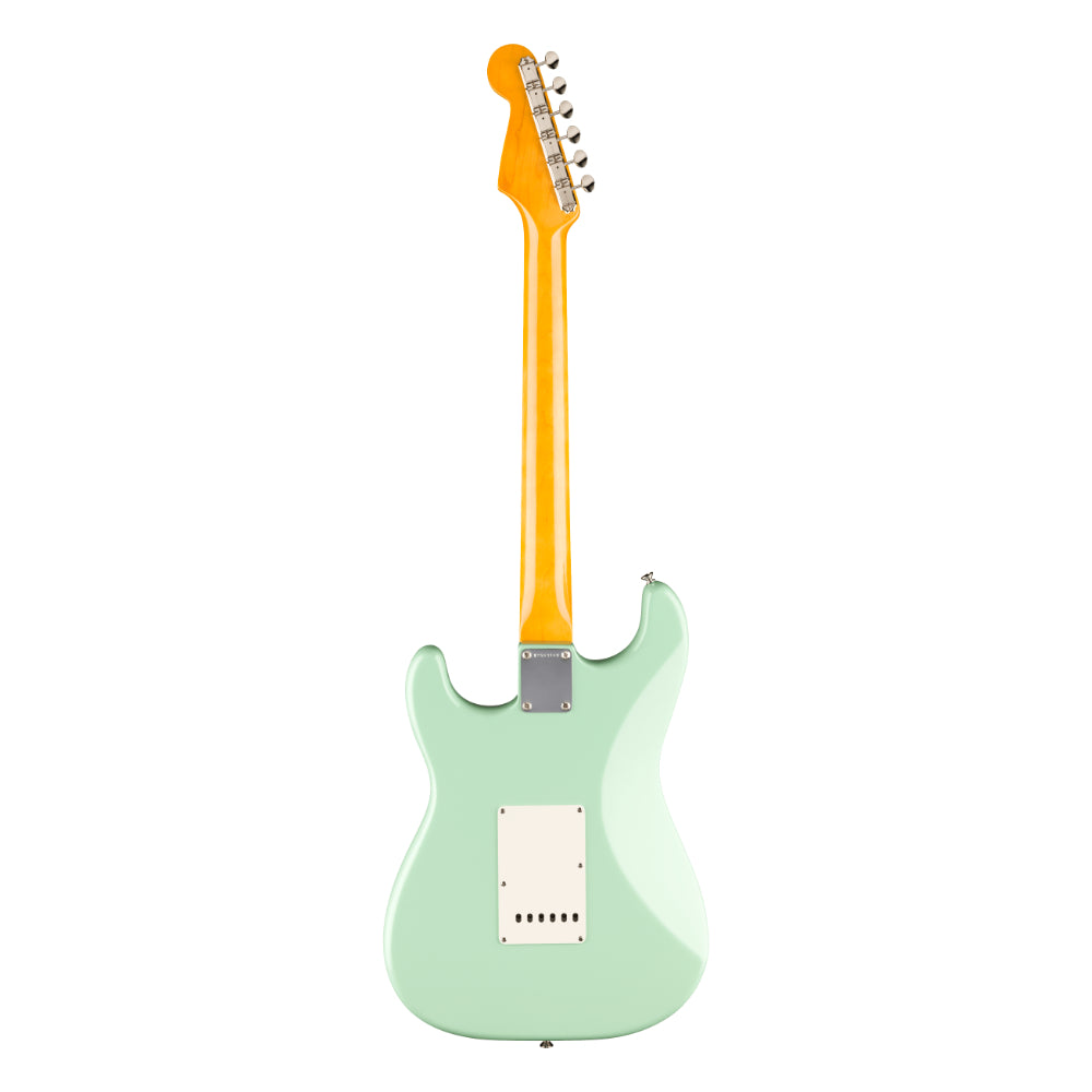 Fender American Vintage II 1961 Stratocaster Surf Green Body View ; Fender American Vintage II 1961 Stratocaster Surf Green Full View ; Fender American Vintage II 1961 Stratocaster Surf Green Back View