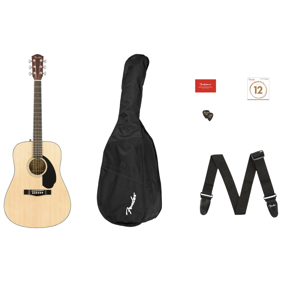 Fender CD60 Guitar Pack ; Fender CD 60S Natural ; Fender CD-60S Dreadnought Acoustic Guitar Pack V2 Natural