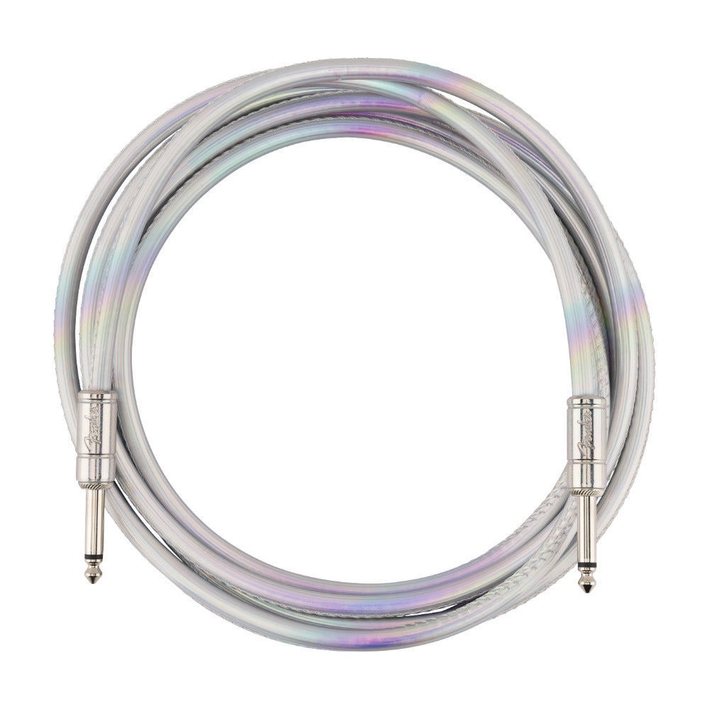 Fender Contour Galaxy Intrument Cable 10ft Iridescent Open View ; Fender Contour Galaxy Intrument Cable 10ft Iridescent Packaged View