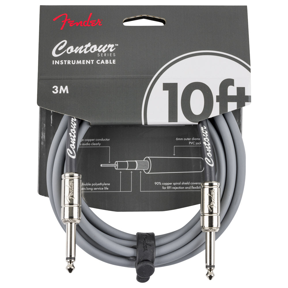 Fender Contour Instrument Cable 10ft Inca Silver Unpacked ; Fender Contour Instrument Cable 10ft Inca Silver Packed