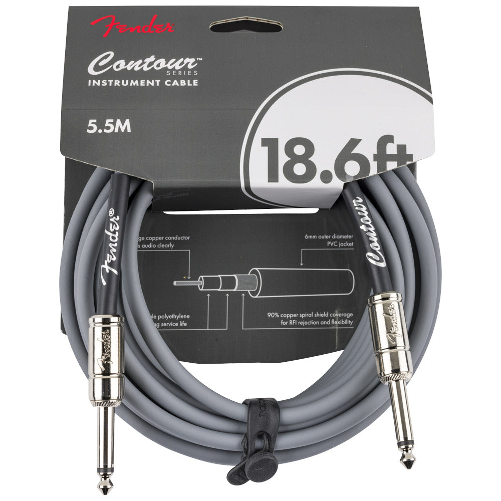 Fender Contour Instrument Cable 18.6ft Inca Silver Unpacked ; Fender Contour Instrument Cable 18.6ft Inca Silver Packed