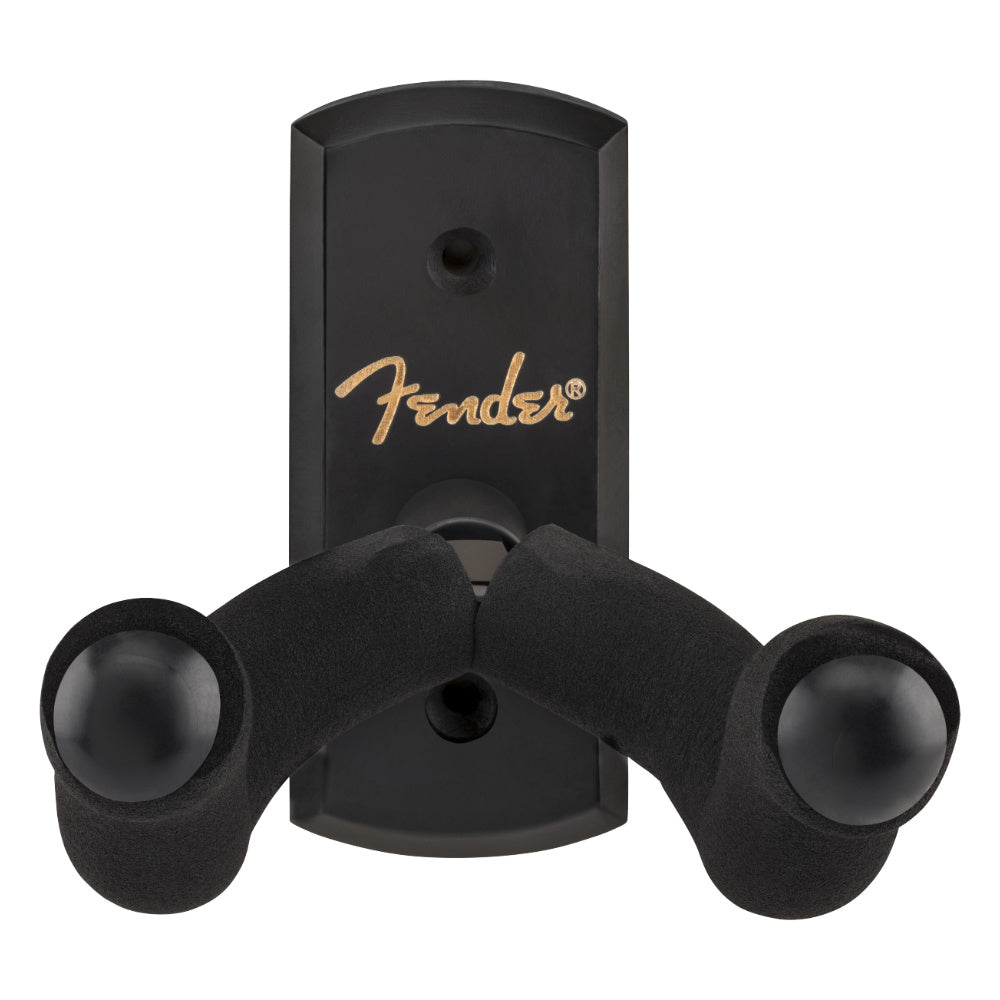 Fender Essentials Wall Hanger Black Side View ; Fender Essentials Wall Hanger Black Front View