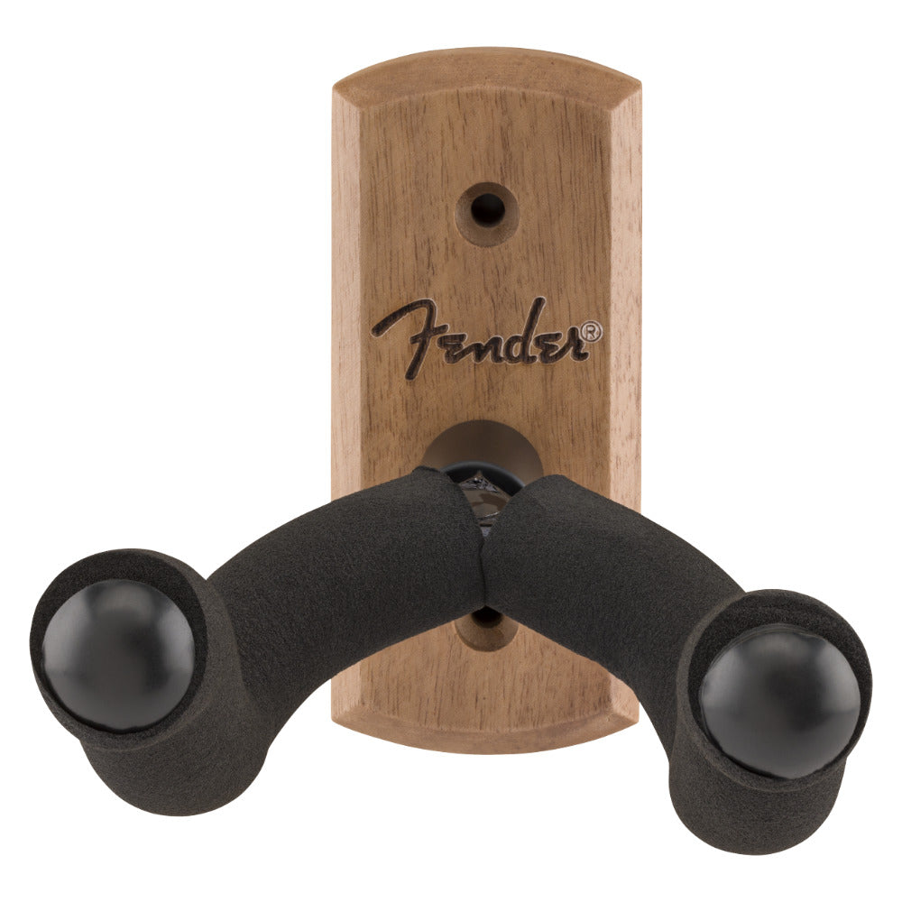 Fender Essentials Wall Hanger Walnut Side View ; Fender Essentials Wall Hanger Walnut Front View