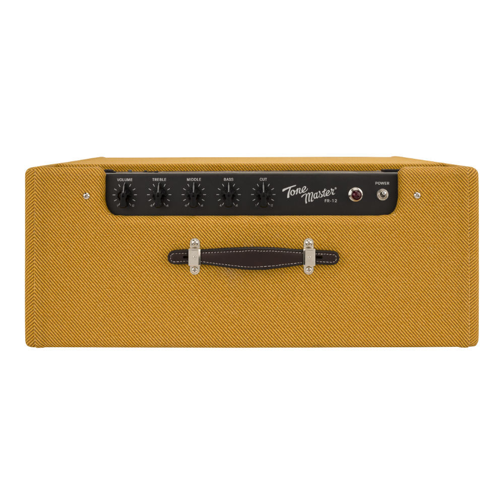 Fender FR-12 Full Range Cabinet Tweed Front View ; Fender FR-12 Full Range Cabinet Tweed Top View ; Fender FR-12 Full Range Cabinet Tweed Back View