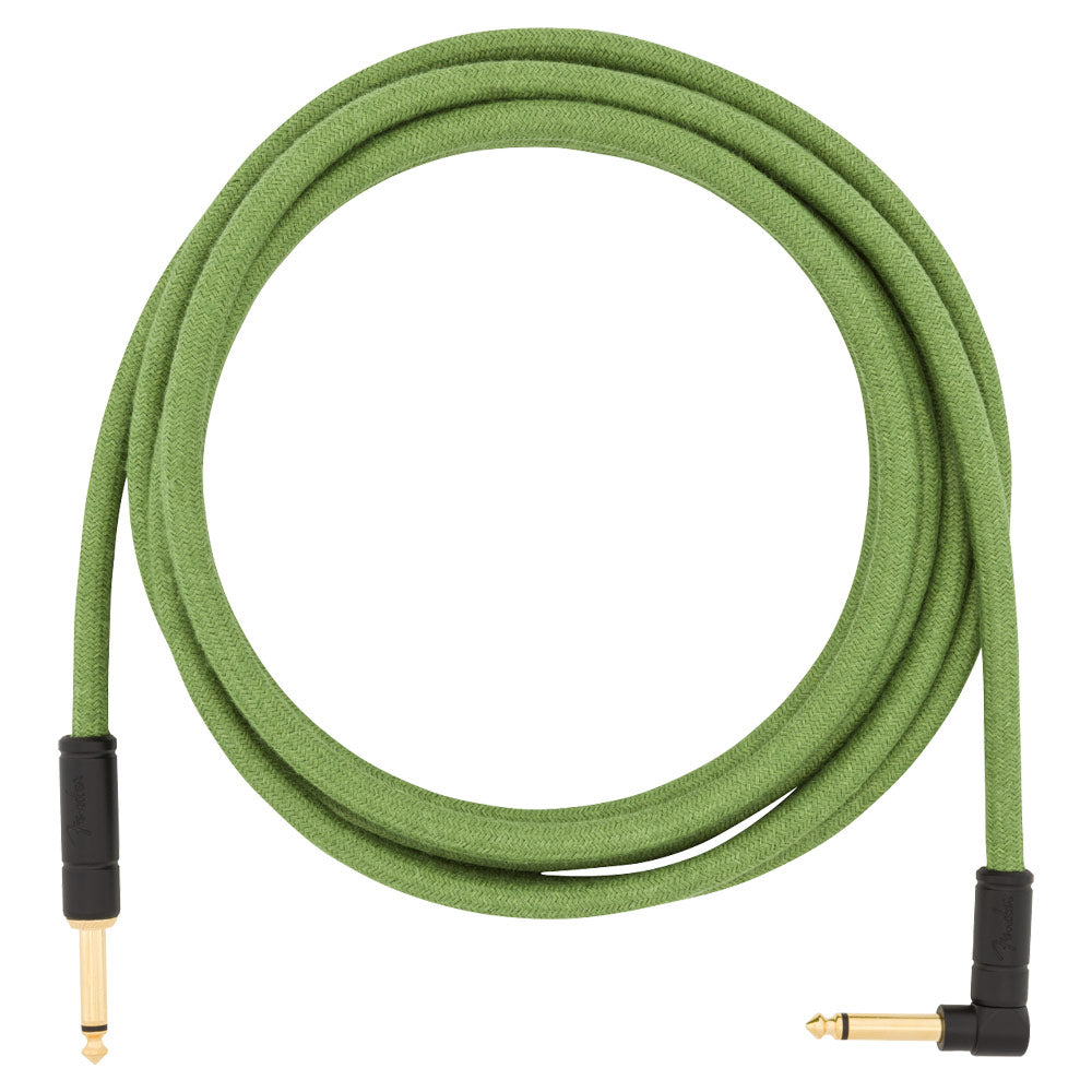 Fender Festival Hemp Cable Green ; Fender Pure Hemp Festival 10ft Straight/Angle Instrument Cable Green