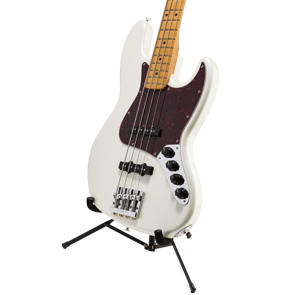 Fender Jazz Bass & Offset Mini Guitar Stand ; Fender Jazz Bass & Offset Mini Guitar Stand Folded ; Fender Jazz Bass & Offset Mini Guitar Stand Front Example ; Fender Jazz Bass & Offset Mini Guitar Stand Rear Example
