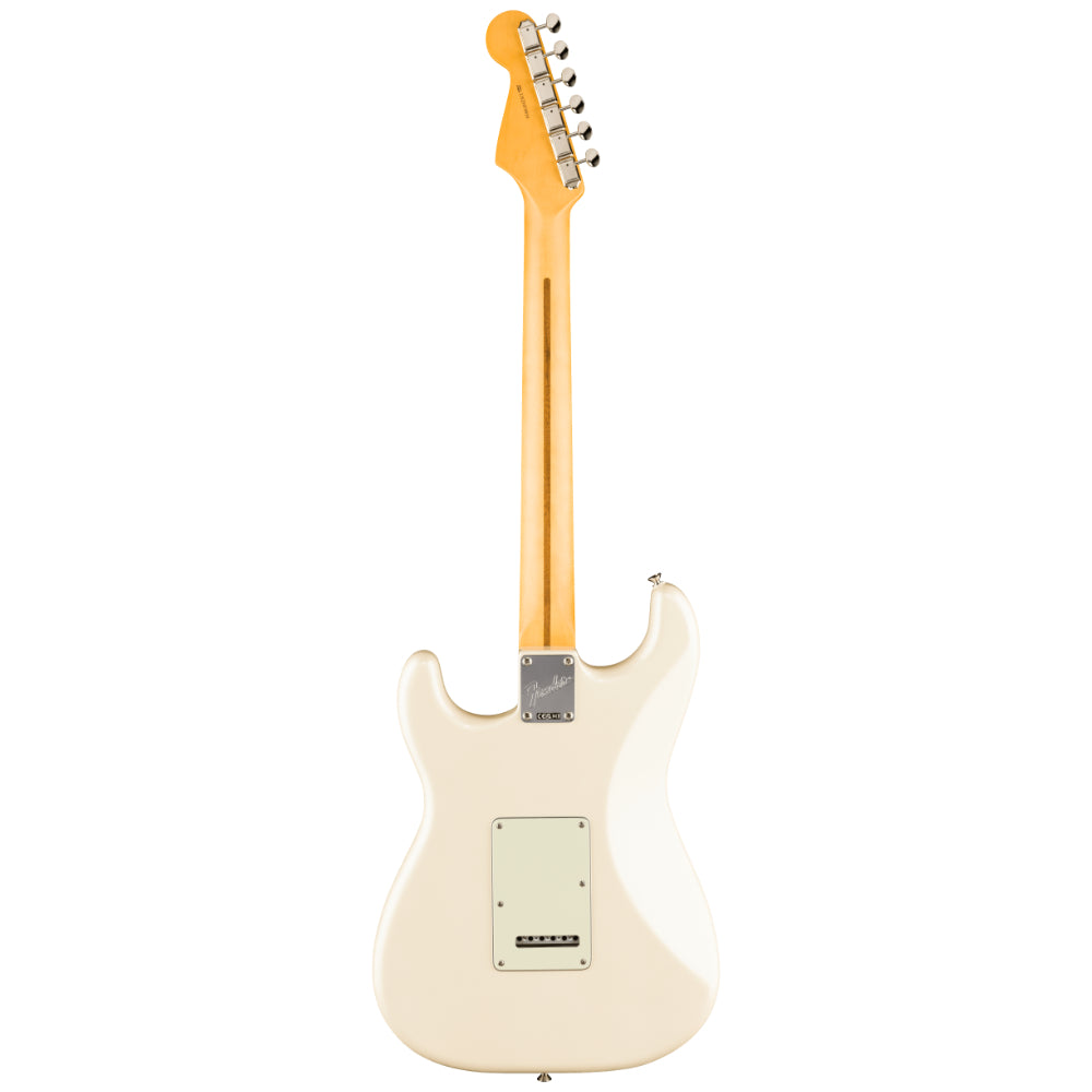 Fender Limited Edition American Professional Classic Stratocaster Olympic Pearl Body View ; Fender Limited Edition American Professional Classic Stratocaster Olympic Pearl Full View ; Fender Limited Edition American Professional Classic Stratocaster Olympic Pearl Back View