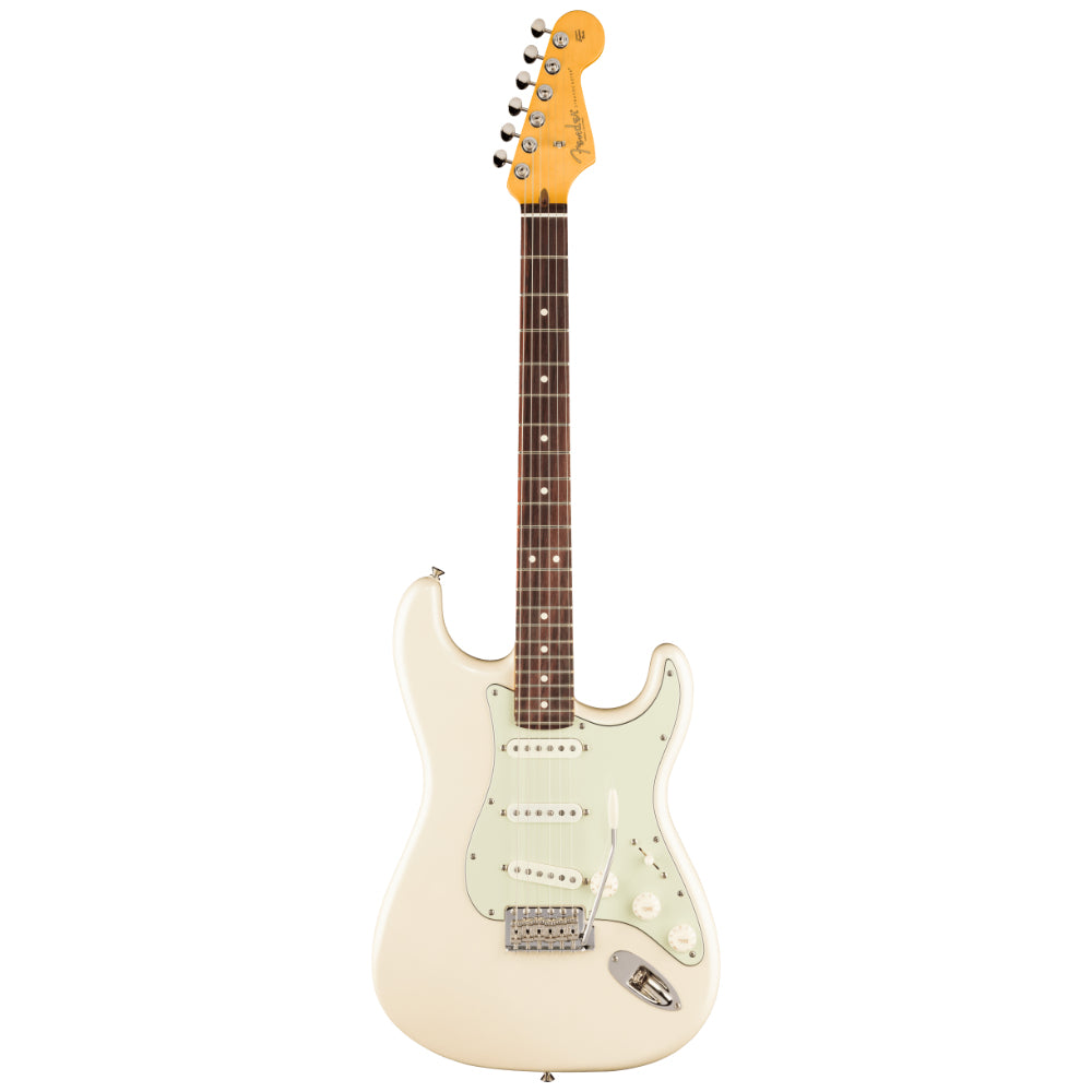 Fender Limited Edition American Professional Classic Stratocaster Olympic Pearl Body View ; Fender Limited Edition American Professional Classic Stratocaster Olympic Pearl Full View ; Fender Limited Edition American Professional Classic Stratocaster Olympic Pearl Back View