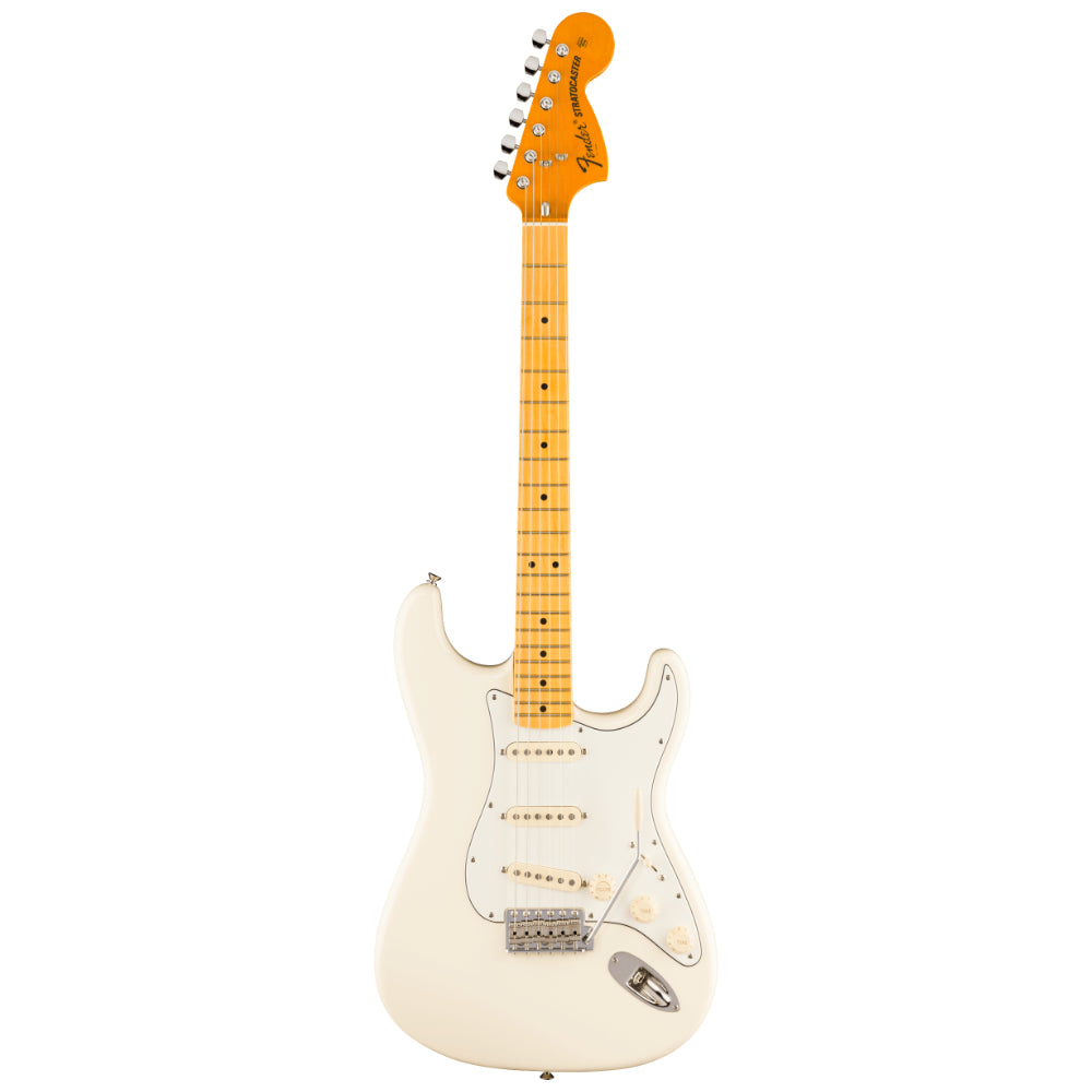 Fender Limited Edition American Vintage II 1973 Stratocaster Olympic White Body View ; Fender Limited Edition American Vintage II 1973 Stratocaster Olympic White Full View ; Fender Limited Edition American Vintage II 1973 Stratocaster Olympic White Back View