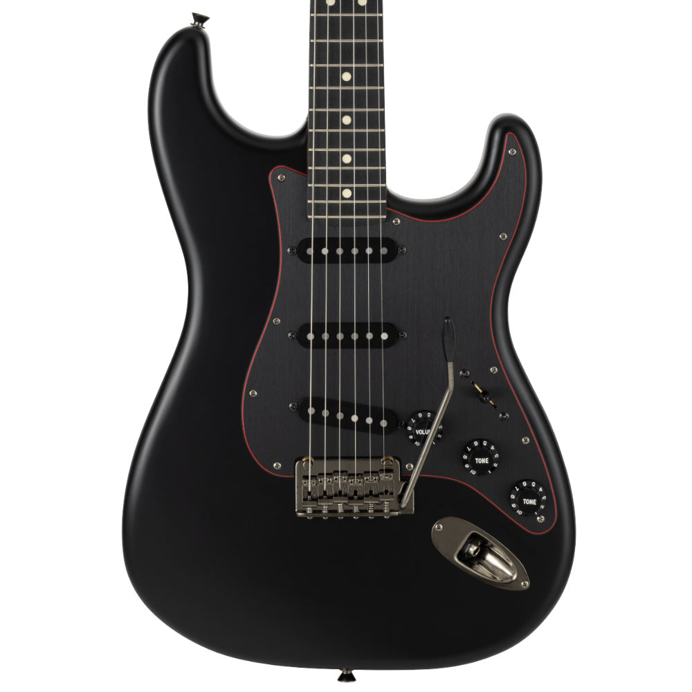 Fender Limited Edition Hybrid II Stratocaster Noir Black Body View ; Fender Limited Edition Hybrid II Stratocaster Noir Black Full View ; Fender Limited Edition Hybrid II Stratocaster Noir Black Back View