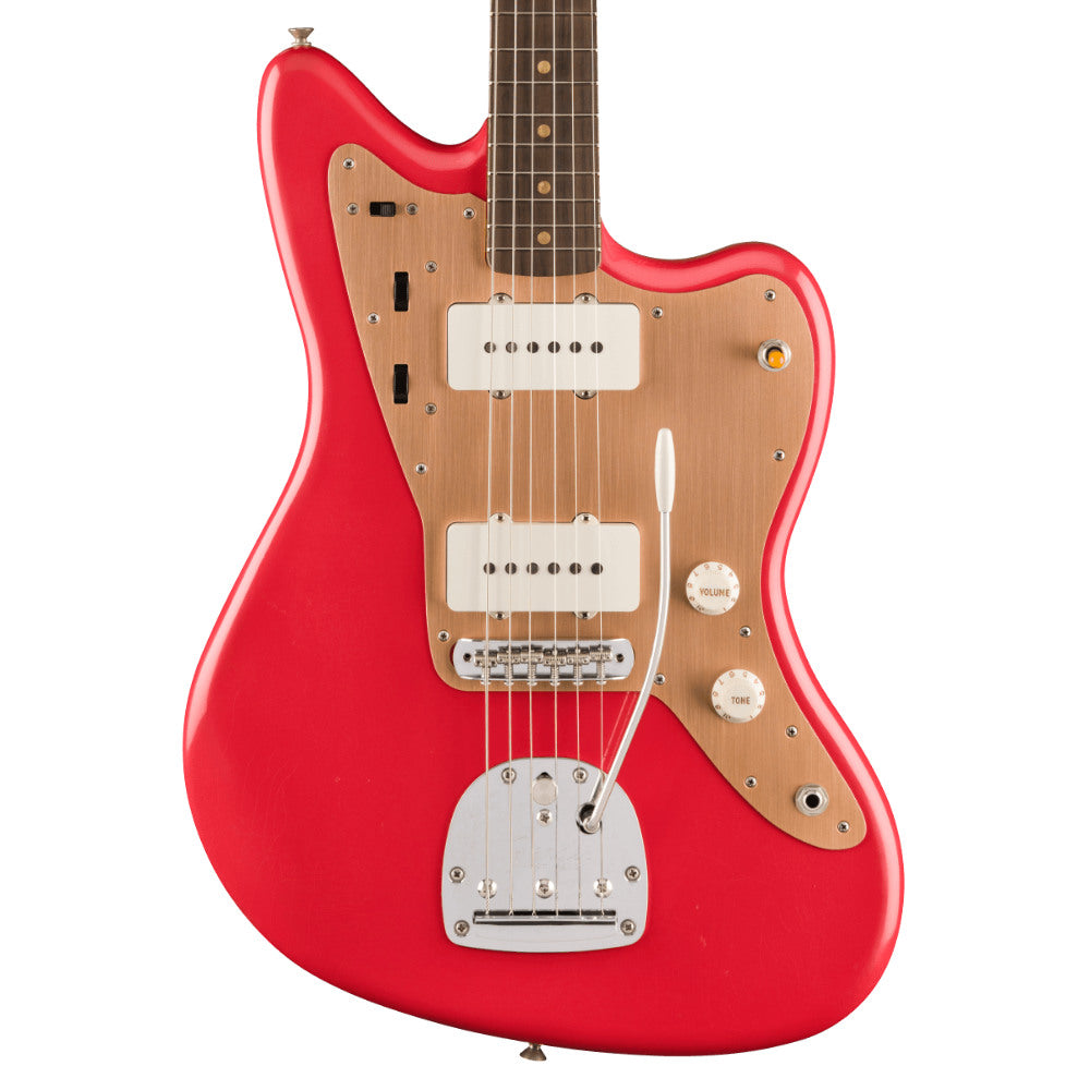 Fender Limited Edition Road Worn Vintera II '50s Jazzmaster Fiesta Red Body View ; Fender Limited Edition Road Worn Vintera II '50s Jazzmaster Fiesta Red Full View ; Fender Limited Edition Road Worn Vintera II '50s Jazzmaster Fiesta Red Back View