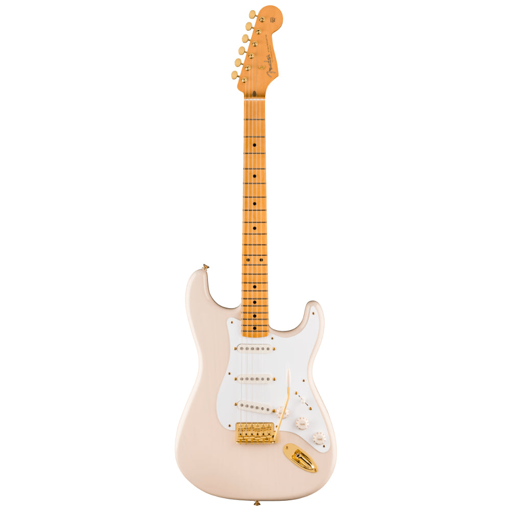 Fender Limited Edition Vintera III Late '50s Stratocaster White Blonde Body View ; Fender Limited Edition Vintera III Late '50s Stratocaster White Blonde Full View ; Fender Limited Edition Vintera III Late '50s Stratocaster White Blonde Back View