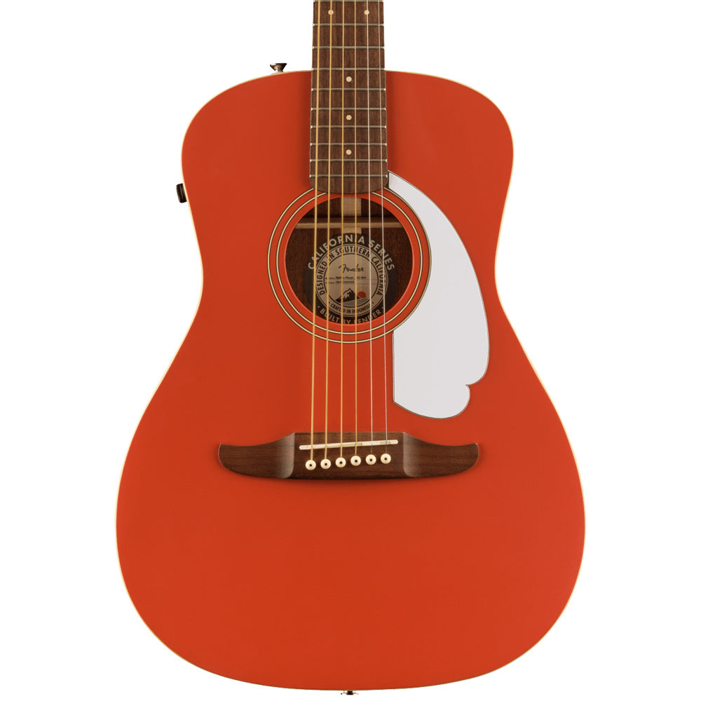 Fender Malibu Player Fiesta Red Acoustic Guitar Front ; Fender Malibu Player Fiesta Red Acoustic Guitar Full ; Fender Malibu Player Fiesta Red Acoustic Guitar Headstock