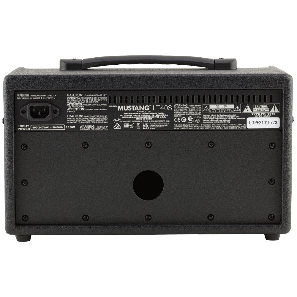 Fender Mustang LT40S Guitar Amplifier Front ; Fender Mustang LT40S Guitar Amplifier Angle ; Fender Mustang LT40S Guitar Amplifier Top ; Fender Mustang LT40S Guitar Amplifier Rear