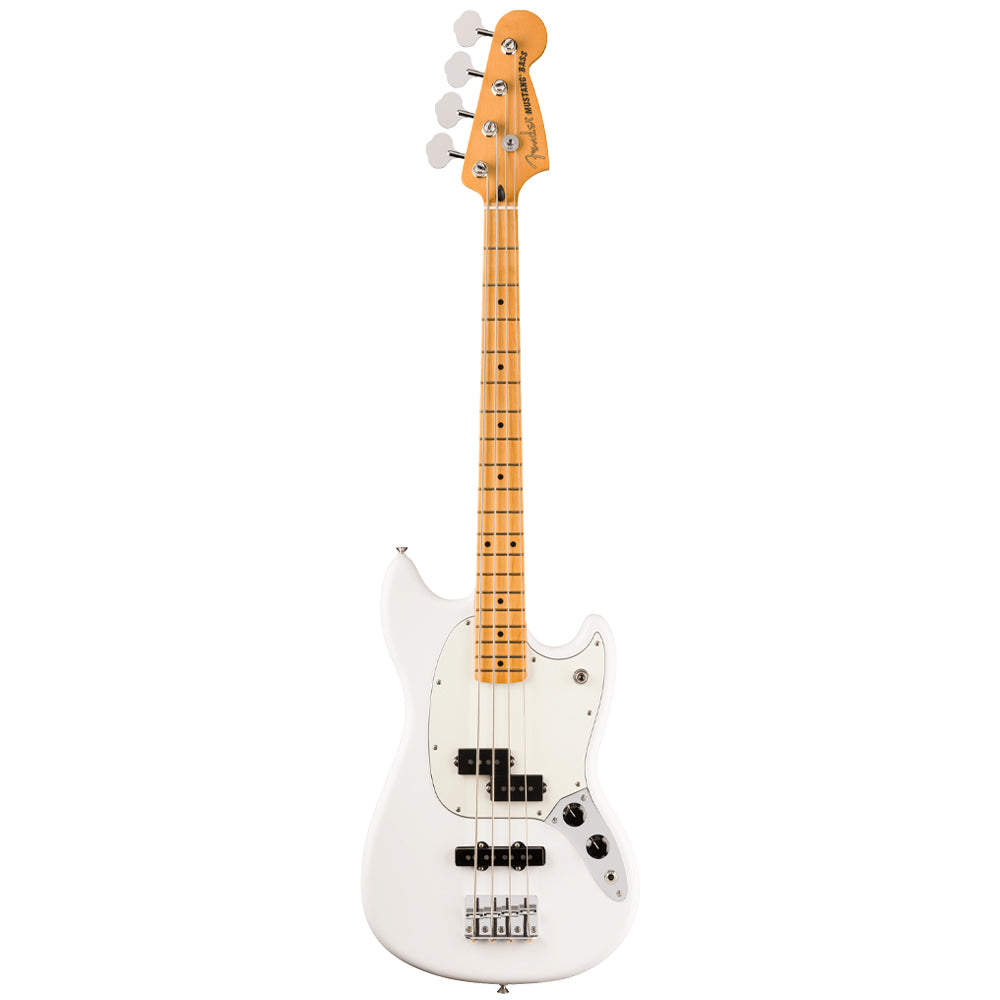 Fender Player II Mustang Bass PJ Polar White Front ; Fender Player II Mustang Bass PJ Polar White Full