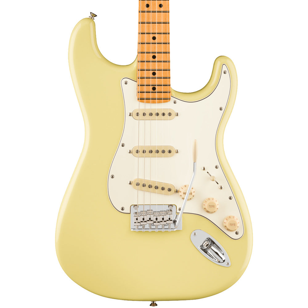 Fender Player II Stratocaster Hialeah Yellow Electric Guitar Front ; Fender Player II Stratocaster Hialeah Yellow Electric Guitar Full