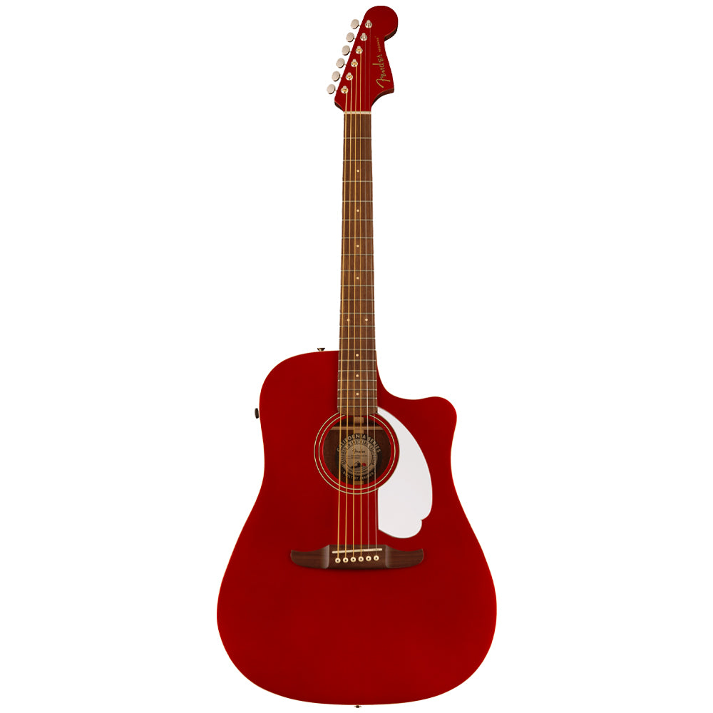 Fender Redondo Player Acoustic/Electric Guitar Candy Apple Red Front ; Fender Redondo Player Acoustic/Electric Guitar Candy Apple Red Full ; Fender Redondo Player Acoustic/Electric Guitar Candy Apple Red Full Rear ; Fender Redondo Player Acoustic/Electric Guitar Candy Apple Red Headstock