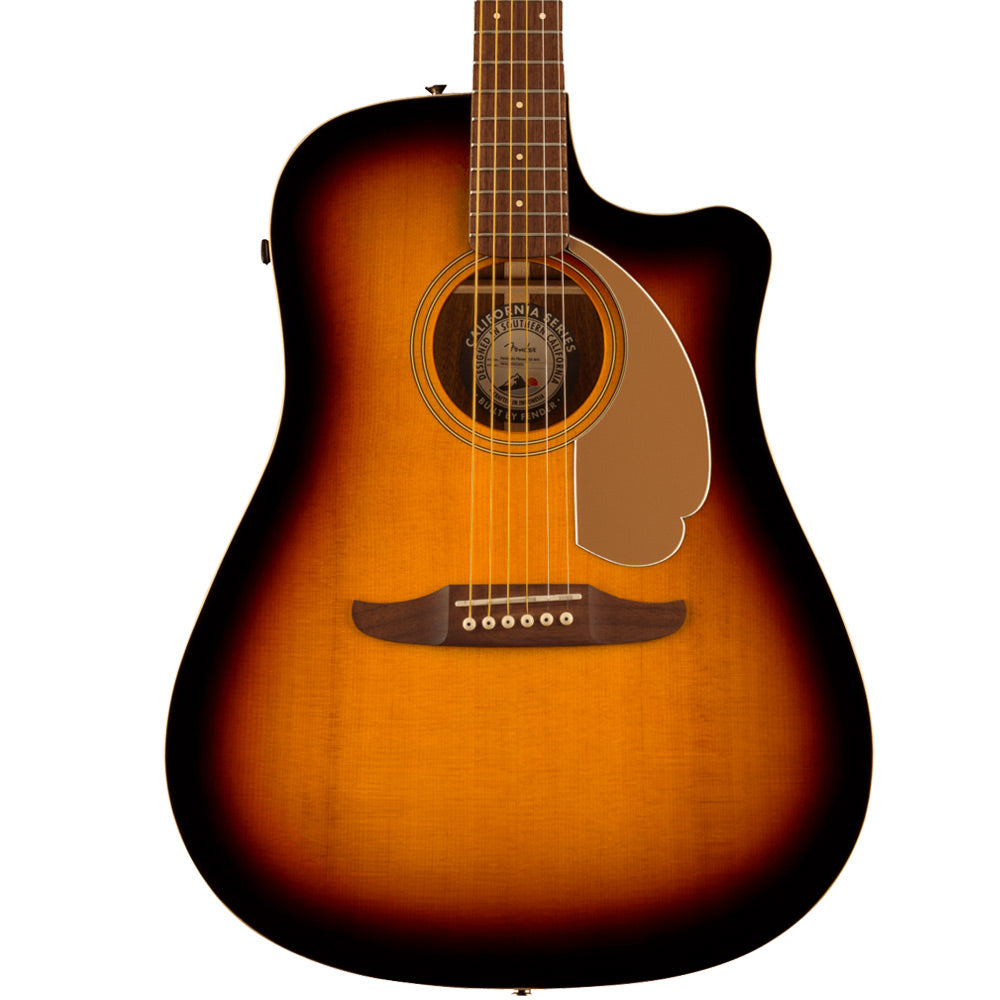Fender Redondo Player Acoustic/Electric Guitar Sunburst Front ; Fender Redondo Player Acoustic/Electric Guitar Sunburst Full ; Fender Redondo Player Acoustic/Electric Guitar Sunburst Rear ; Fender Redondo Player Acoustic/Electric Guitar Sunburst Headstock